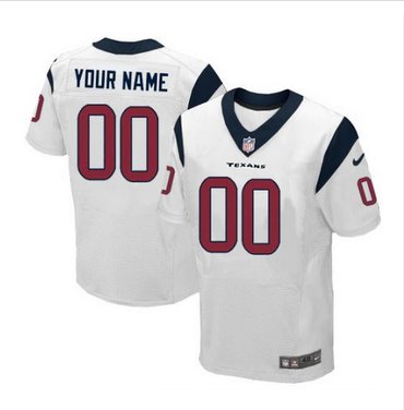 Men's Nike Houston Texans Customized Elite White NFL Jersey