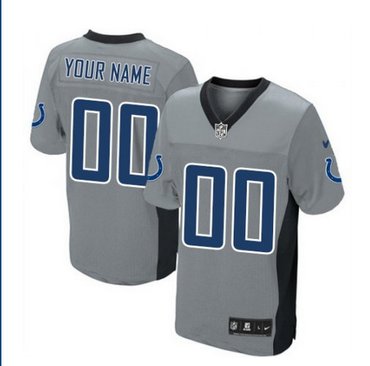 Men's Nike Indianapolis Colts Customized Elite Grey Shadow NFL Jersey
