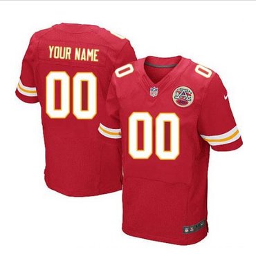 Men's Nike Kansas City Chiefs Customized Elite Red Team Color NFL Jersey
