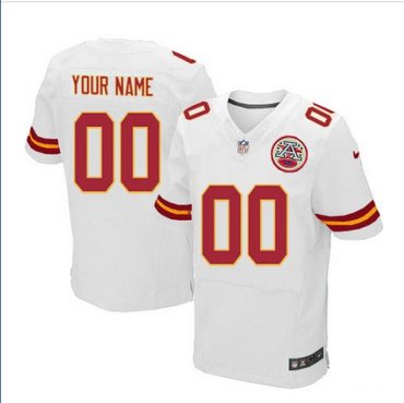 Men's Nike Kansas City Chiefs Customized Elite White NFL Jersey