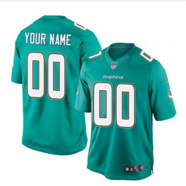 Men's Nike Miami Dolphins Customized Limited Aqua Green Team Color NFL Jersey