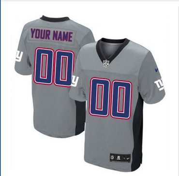 Men's Nike New York Giants Customized Elite Grey Shadow NFL Jersey
