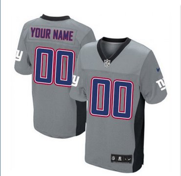 Men's Nike New York Giants Customized Limited Grey Shadow NFL Jersey