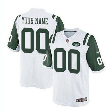 Men's Nike New York Jets Customized Limited White NFL Jersey