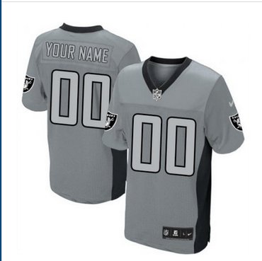 Men's Nike Oakland Raiders Customized Limited Grey Shadow NFL Jersey