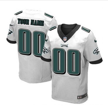 Men's Nike Philadelphia Eagles Customized Elite White NFL Jersey