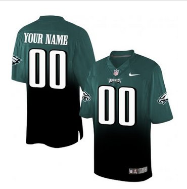Men's Nike Philadelphia Eagles Customized Limited Midnight GreenBlack Fadeaway NFL Jersey