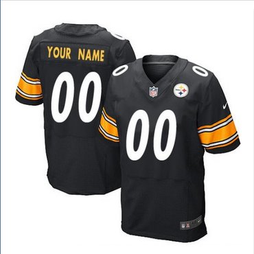 Men's Nike Pittsburgh Steelers Customized Elite Black Team Color NFL Jersey