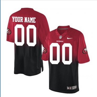 Men's Nike San Francisco 49ers Customized Elite RedBlack Fadeaway NFL Jersey