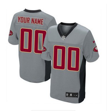 Men's Nike San Francisco 49ers Customized Limited Grey Shadow NFL Jersey