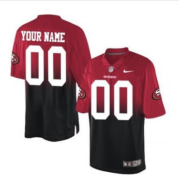 Men's Nike San Francisco 49ers Customized Limited RedBlack Fadeaway NFL Jersey