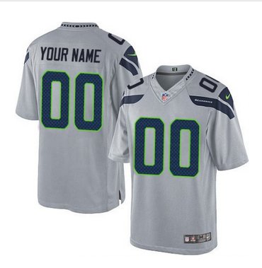 Men's Nike Seattle Seahawks Customized Limited Grey Alternate NFL Jersey