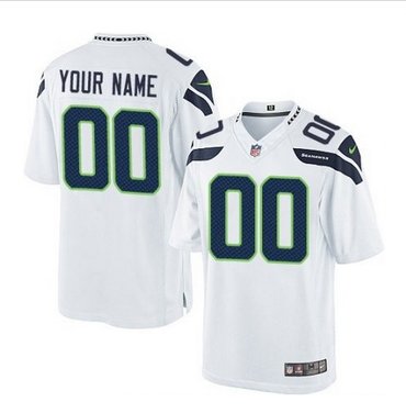 Men's Nike Seattle Seahawks Customized Limited White NFL Jersey