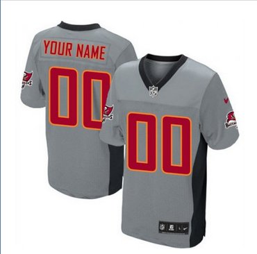 Men's Nike Tampa Bay Buccaneers Customized Elite Grey Shadow NFL Jersey
