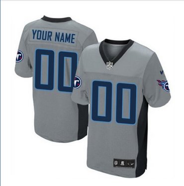 Men's Nike Tennessee Titans Customized Elite Grey Shadow NFL Jersey