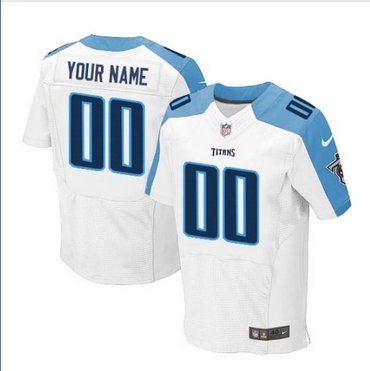 Men's Nike Tennessee Titans Customized Elite White NFL Jersey