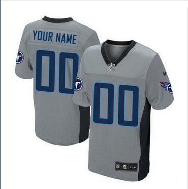 Men's Nike Tennessee Titans Customized Limited Grey Shadow NFL Jersey