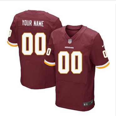 Men's Nike Washington Redskins Customized Elite Burgundy Red Team Color NFL Jersey