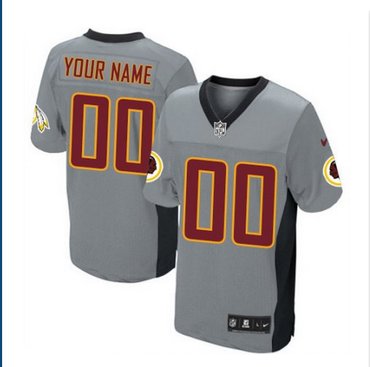 Men's Nike Washington Redskins Customized Elite Grey Shadow NFL Jersey