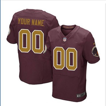 Men's Nike Washington Redskins Customized Elite RedGold Number Alternate 80TH Anniversary NFL Jersey