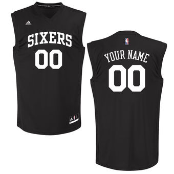 Men's Philadelphia 76ers adidas Black Custom Chase Jersey