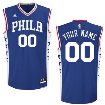 Men's Philadelphia 76ers adidas Royal 2015 Custom Replica Road Jersey