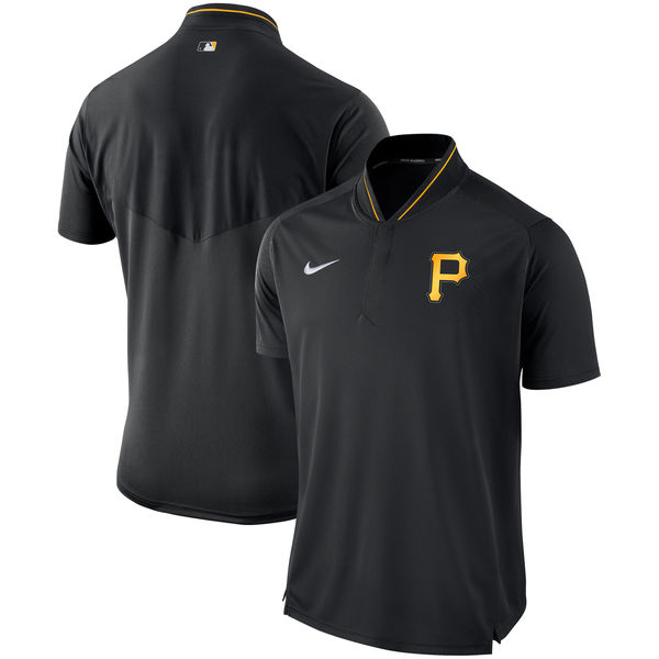 Men's Pittsburgh Pirates Nike Black Authentic Collection Elite Performance Polo