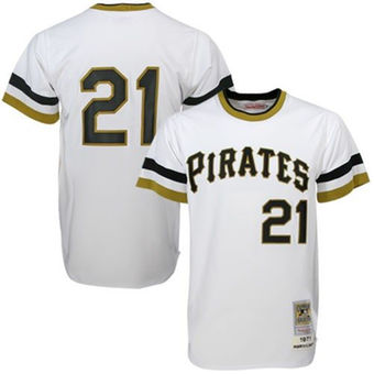 Men's Pittsburgh Pirates Roberto Clemente Mitchell & Ness White 1971 Authentic Throwback Jersey Men's Pittsburgh Pirates Roberto Clemente Mitchell & Ness White 1971 Authentic Throwback Jersey