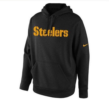 Men's Pittsburgh Steelers Nike Black KO Wordmark Performance Hoodie