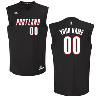 Men's Portland Trail Blazers adidas Black Custom Chase Jersey Men's Portland Trail Blazers adidas Black Custom Chase Jersey