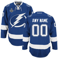 Men's Reebok Blue Tampa Bay Lightning Premier Home Stanley Cup Finals Custom Jersey