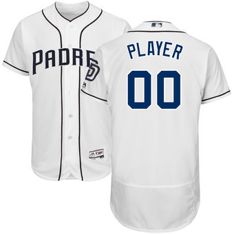Men's San Diego Padres Majestic White Home FlexBase Authentic Collection Custom Jersey