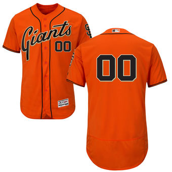 Men's San Francisco Giants Majestic Alternate Orange FlexBase Authentic Collection Custom Jersey