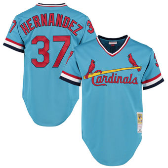 Men's St. Louis Cardinals 1979 Keith Hernandez Mitchell & Ness Light Blue Authentic Throwback Jersey Men's St. Louis Cardinals 1979 Keith Hernandez Mitchell & Ness Light Blue Authentic Throwback Jersey