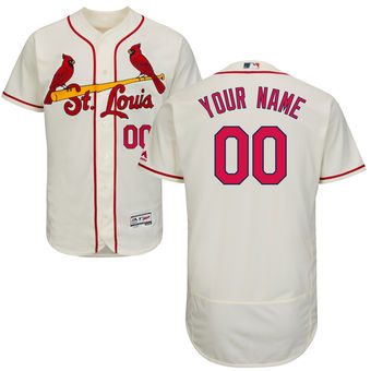 Men's St. Louis Cardinals Majestic Alternate Ivory FlexBase Authentic Collection Custom Jersey