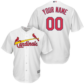 Men's St. Louis Cardinals Majestic White Cool Base Custom Jersey
