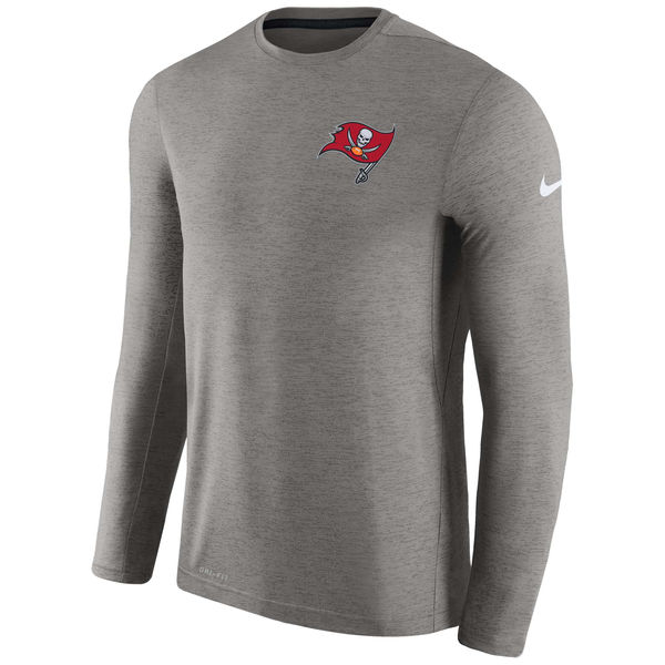 Men's Tampa Bay Buccaneers Nike Charcoal Coaches Long Sleeve Performance T-Shirt Men's Tampa Bay Buccaneers Nike Charcoal Coaches Long Sleeve Performance T-Shirt