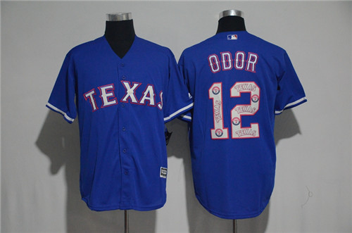 Men's Texas Rangers #12 Rougned Odor Majestic Blue 2017 Color Printing Cool Base Jersey Men's Texas Rangers #12 Rougned Odor Majestic Blue 2017 Color Printing Cool Base Jersey