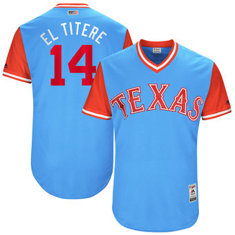 Men's Texas Rangers Carlos Gomez El Titere Majestic Light Blue 2017 Players Weekend Authentic Jersey Men's Texas Rangers Carlos Gomez El Titere Majestic Light Blue 2017 Players Weekend Authentic Jersey
