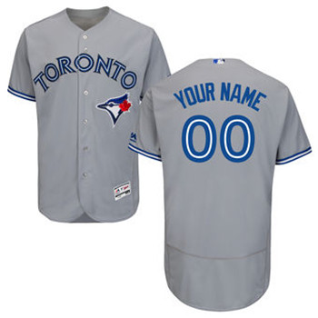 Men's Toronto Blue Jays Majestic Home White FlexBase Authentic Collection grey Customized Jersey