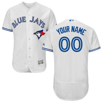 Men's Toronto Blue Jays Majestic Home White FlexBase Authentic Collection white Customized Jersey