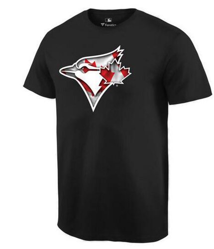 Men's Toronto Blue Jays USA Flag Fashion T-Shirt Navy Blue