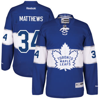 Men's Toronto Maple Leafs Auston Matthews Reebok Blue 2017 Centennial Classic Premier Player Jersey