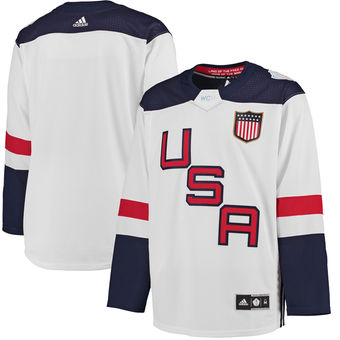 Men's US Hockey adidas White World Cup of Hockey 2016 Premier Jersey