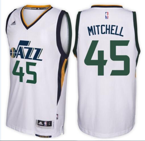 Men's Utah Jazz Donovan Mitchell 45 adidas White Home Replica Custom Jersey