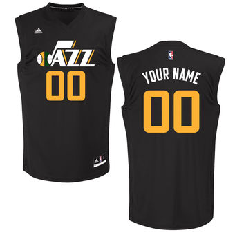 Men's Utah Jazz adidas Black Custom Chase Jersey