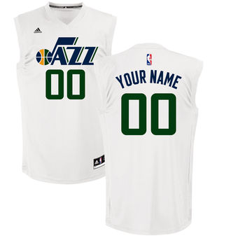 Men's Utah Jazz adidas White Custom Chase Jersey