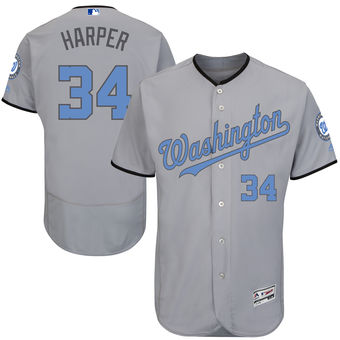 Men's Washington Nationals Bryce Harper Majestic Gray Father's Day FlexBase Jersey Men's Washington Nationals Bryce Harper Majestic Gray Father's Day FlexBase Jersey