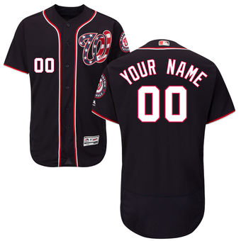 Men's Washington Nationals Majestic Alternate Navy FlexBase Authentic Collection Custom Jersey