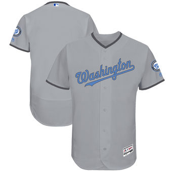 Men's Washington Nationals Majestic Gray Father's Day FlexBase Team Jersey Men's Washington Nationals Majestic Gray Father's Day FlexBase Team Jersey